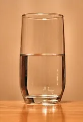 A clear glass filled with water
