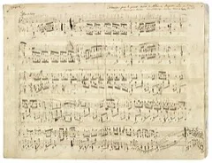 A handwritten sheet of musical notation